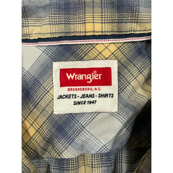 Wrangler Mens Plaid Western Snap Long Sleeve Shirt Size 2XL - Picture 3 of 12